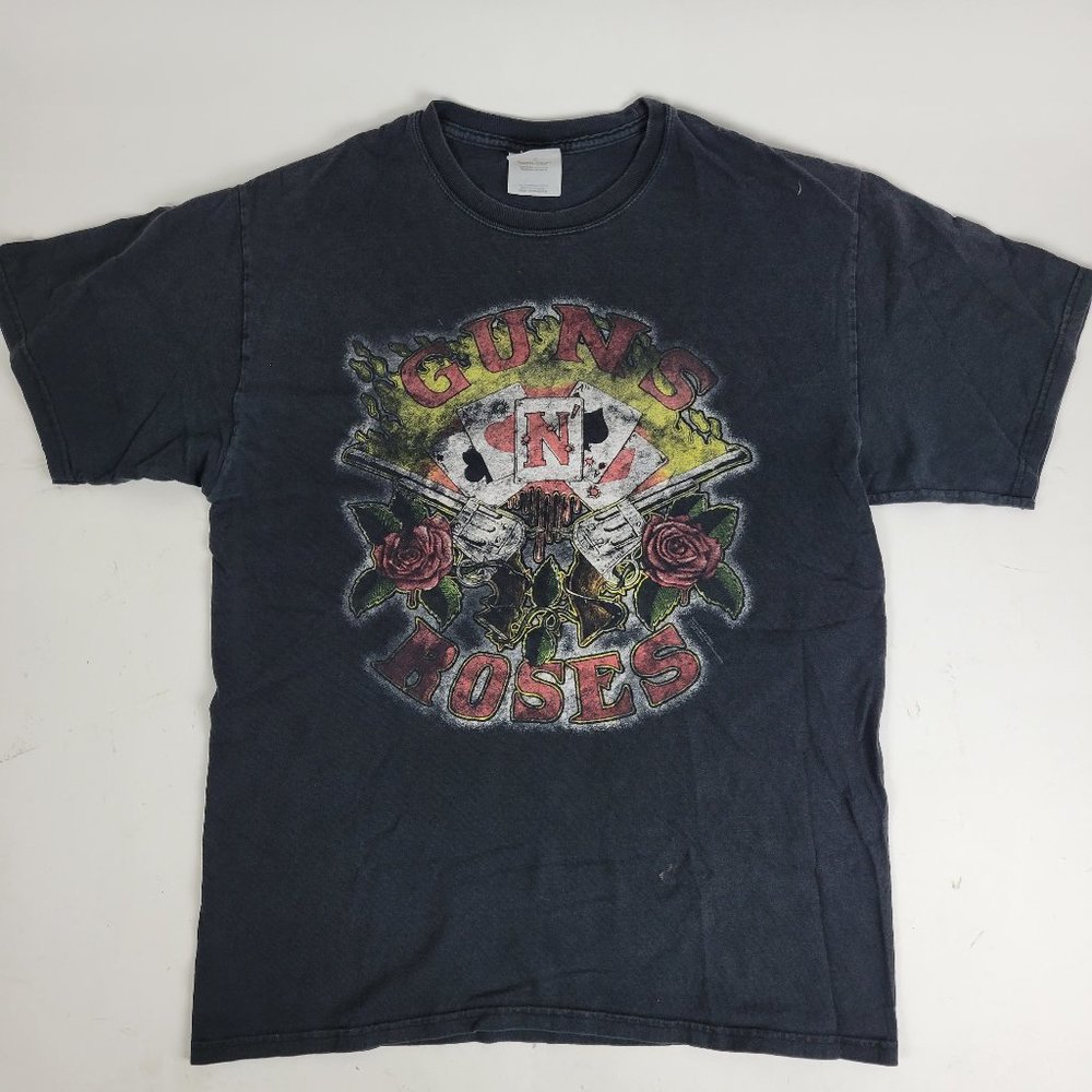 VTG Guns N Roses 2008 T Shirt Size M Guns Cards